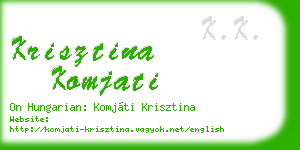 krisztina komjati business card